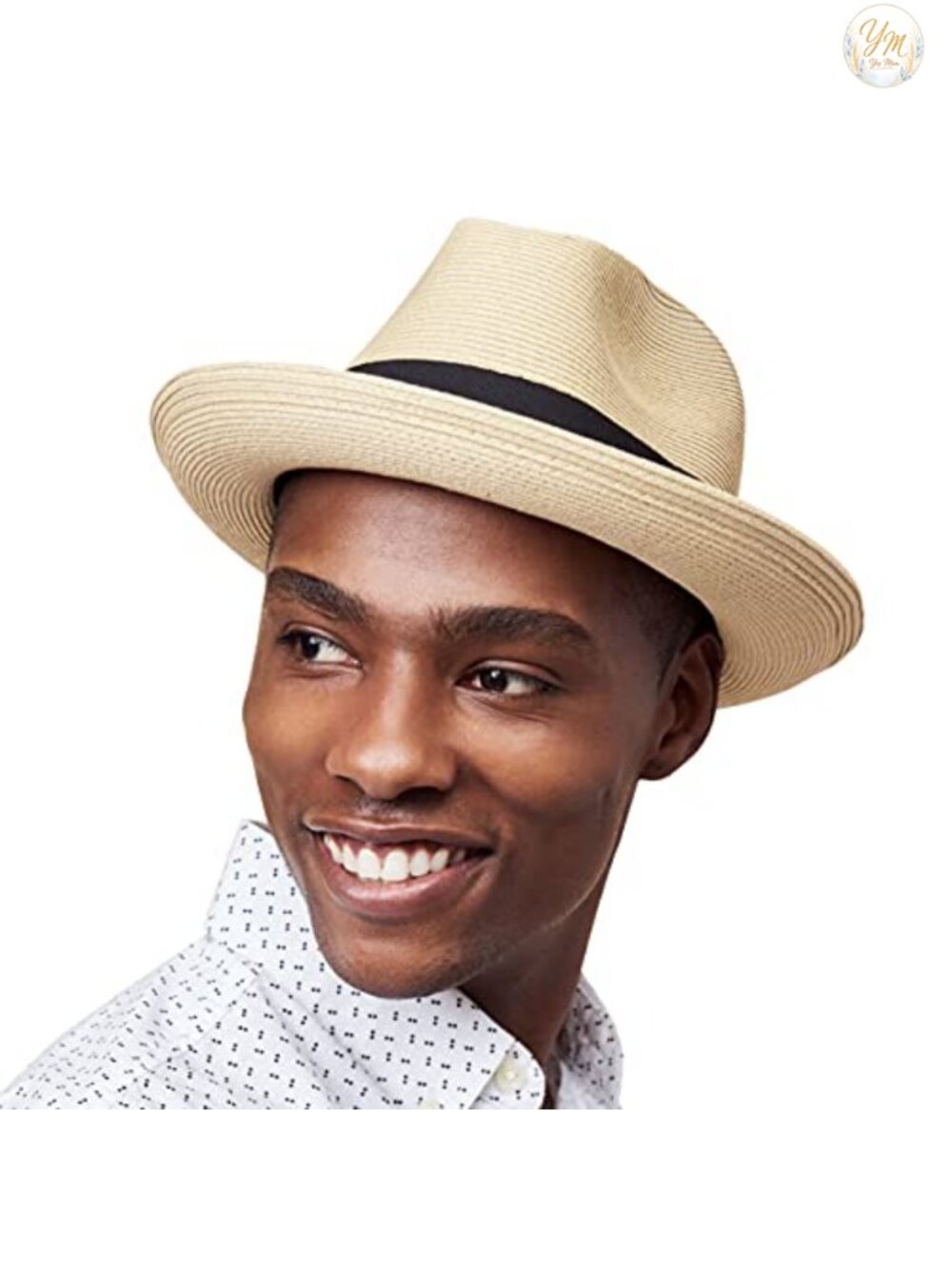 Fedora Bucket Sun Hat UPF50+ Fine Straw Beach Travel Packable Adjustable